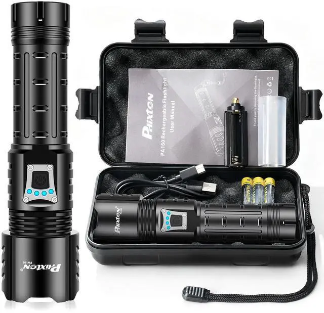 Main image of Rechargeable Flashlights High Lumens 100000 Super Bright Long Range 3280FT, Long Lasting 15H Powerful USB C LED Strong Flash Light High Powered, Heavy Duty, Zoomable, for Home Camping Gift