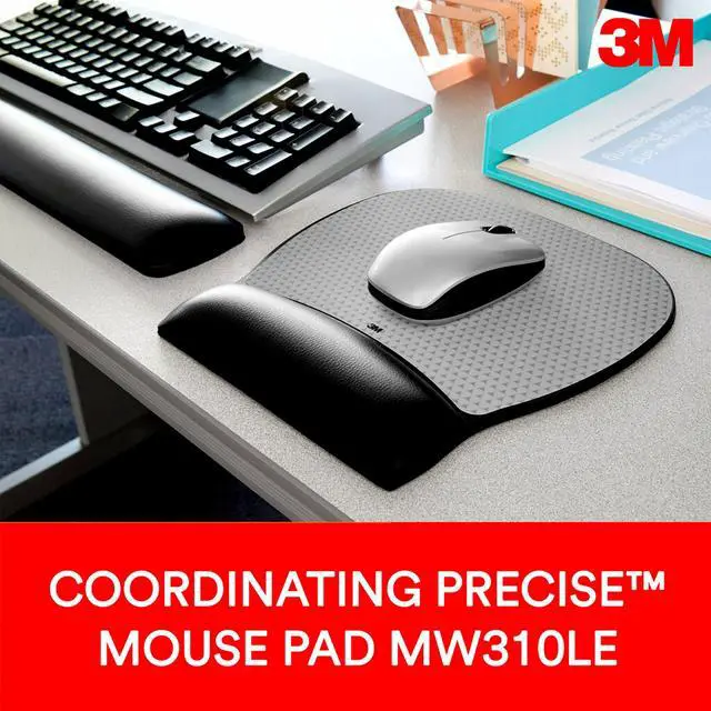 Alt view image 5 of 7 - Keyboard Wrist Rest, Gel, Black Leatherette, Wired, Kp200le