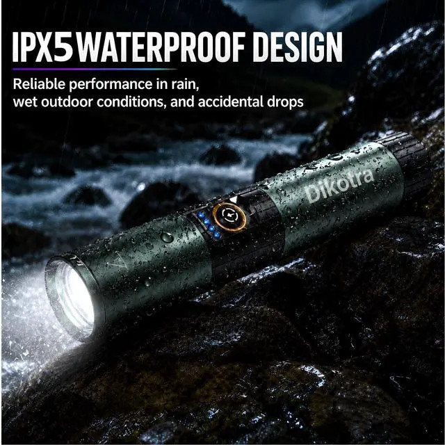Alt view image 4 of 7 - 5 Color Rechargeable Flashlight, Zoomable RGB Multi-Color Light