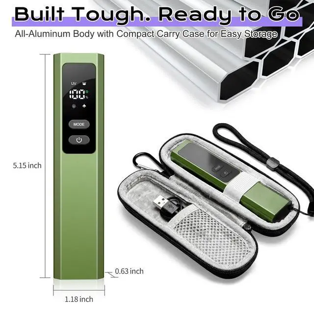Alt view image 7 of 7 - EDC Flashlight 4 in 1 Pocket Magnetic Slim Flat Flashlight High Lumens Work Light with Green Beam & UV Light & Warning Light Combo EDC Rechargeable LT-010 (Green)