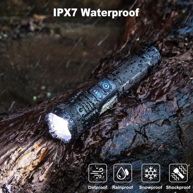 Alt view image 7 of 7 - 3 Pack Rechargeable Flashlights 90,000 High Lumen, Ultra Bright LED Flash Light for Home, High Powered Flashlights with 7 Light Modes, IPX7 Waterproof for Camping