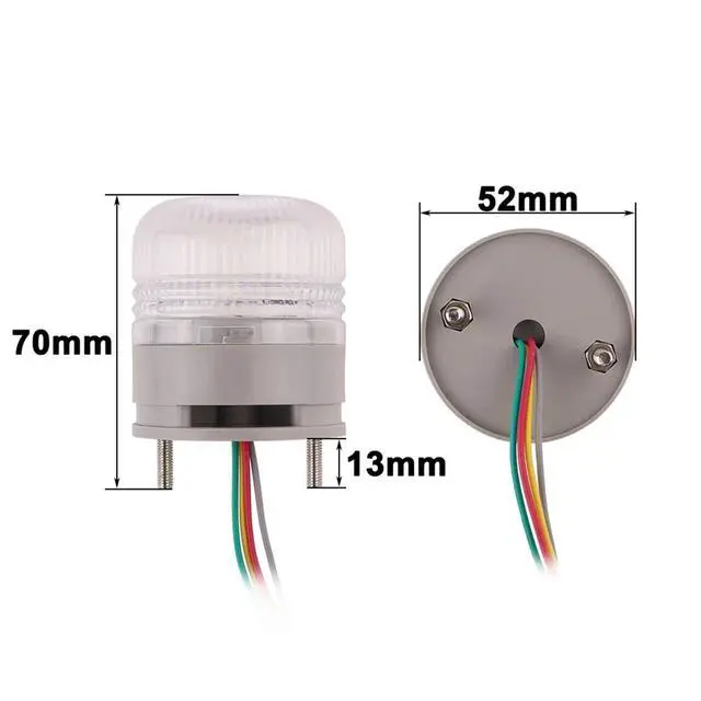 Alt view image 3 of 4 - 1pc Red Yellow Green 3in1 Flashing Signal Warning Light DC12V24V LED Indicator Lamp with Buzzer Small Alarm Light(No Sound-Steady Lamp,12V)