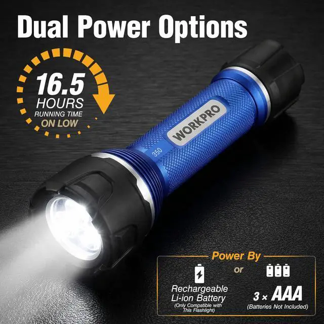 Alt view image 4 of 7 - Flashlight Rechargeable, Aluminum IPX7 Waterproof LED Flash Light