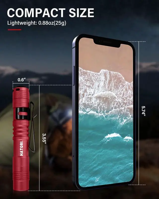 Alt view image 3 of 7 - Flashlights Bright LED Flashlight Super Mini Flashlight with High Lumens Flash Light Pen Light Small Flashlights for Emergencies Outdoor Pocket Flashlight (1 Pack)