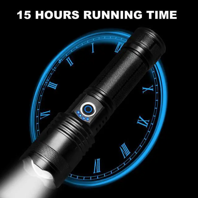 Alt view image 3 of 7 - Rechargeable LED Flashlights High Lumens, 99000 Lumens Bright Flashlight with 5 Modes & Waterproof, Powerful Flash Light Handheld Flashlights for Home Camping Emergencies - 2 Pack