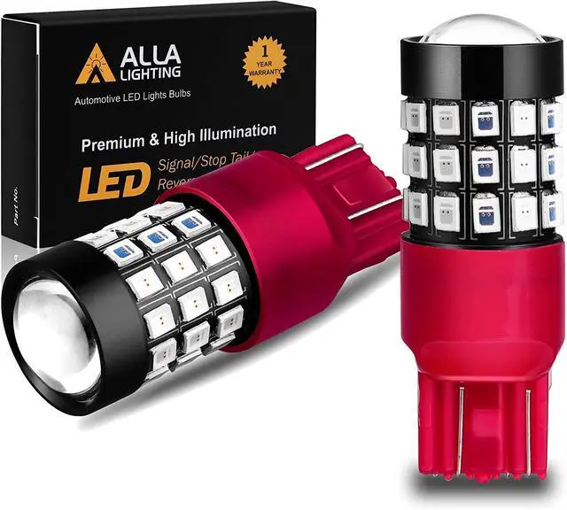 Main image of Upgraded T20 7440 7443 LED Strobe Brake Lights Bulbs, Red Flashing Stop Lamps, W21W 7440LL 7443LL Strobe LED Taillights Replacement for Cars, Trucks, SUVs, Vans