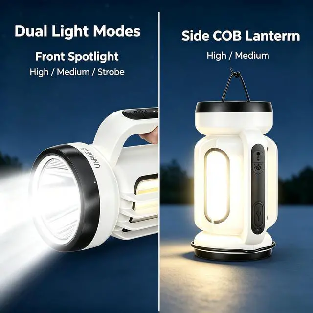 Alt view image 2 of 7 - Camping Lantern,Rechargeable Handheld Flashlight & Emergency Light