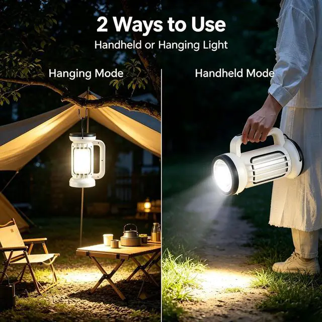Alt view image 3 of 7 - Camping Lantern,Rechargeable Handheld Flashlight & Emergency Light