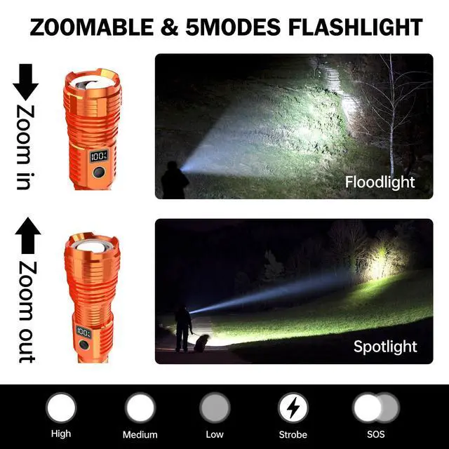 Alt view image 2 of 7 - Rechargeable Flashlights High Lumens, 100000LM LED Super Bright Flash Light