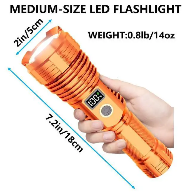 Alt view image 6 of 7 - Rechargeable Flashlights High Lumens, 100000LM LED Super Bright Flash Light