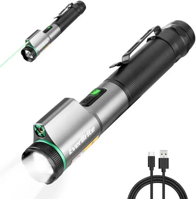 Main image of Rechargeable EDC Flashlight with 500LM White Light and Green Beam