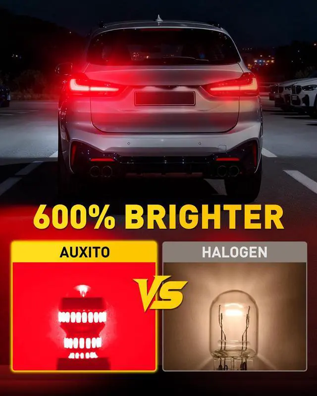 Alt view image 7 of 7 - 7440 7443 LED Strobe Brake Lights Bulbs, Red Flashing Stop Light, Super Bright T20 W21W 7441 7444 7443R Flashing Strobe Blinking LED Tail Light Bulbs, Pack of 2