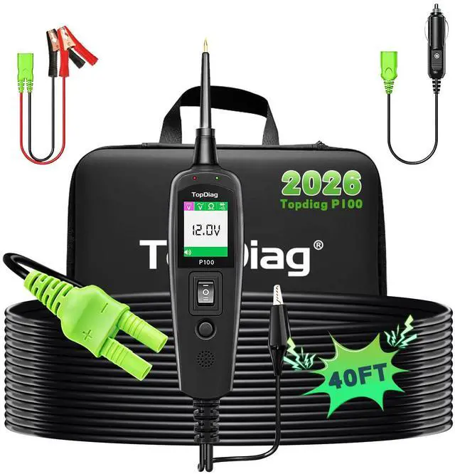 Main image of P100 Automotive Power Circuit Probe Tester, 12 24V Electrical Short/Open Breaker Finder, AC DC Diode Resistance Relay Tester, Continuity Test Digital Multimeter/Ohmmeters, 20 + 20FT Cable