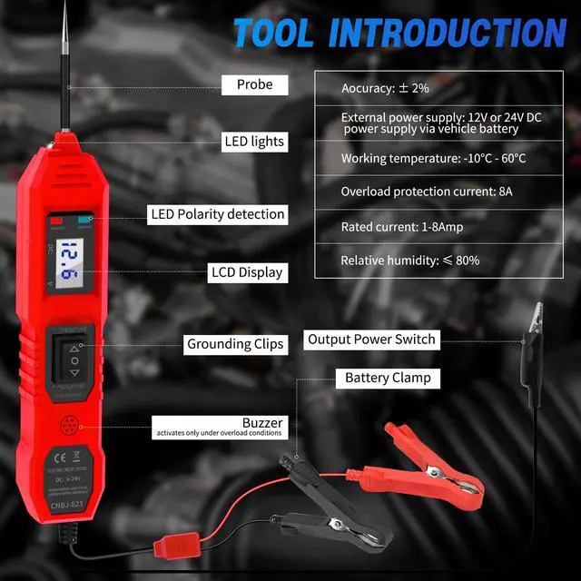 Alt view image 4 of 6 - Power Circuit Probe Tester, 6V/12V/24V DC Circuit Tester Automotive, Multifunctional Car Electric Circuit Tester Power Fuse & Voltage Tester Light, Short Circuit Breake Finder Electrical Tools
