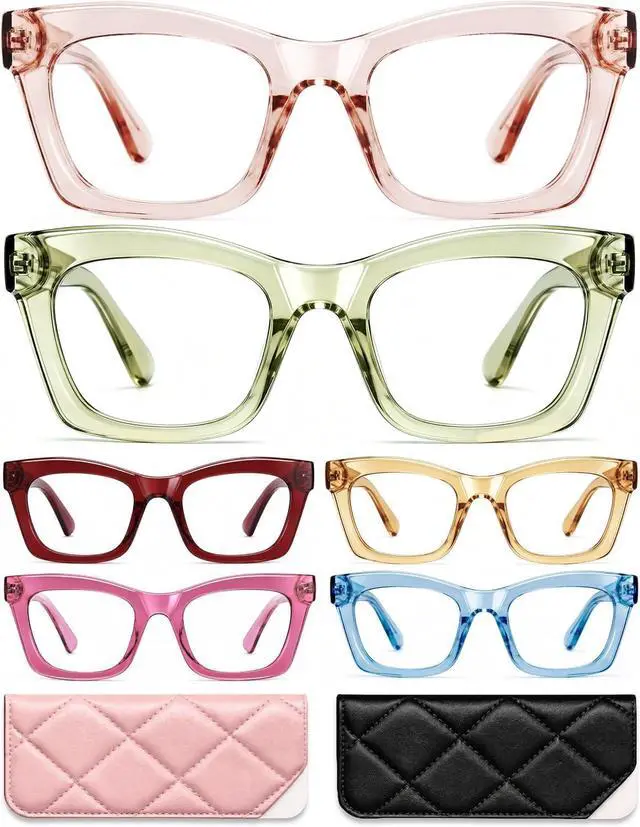 Main image of 1.5 Stylish Reading Glasses for Women, Stylish Eyeglasses, Blue Light Readers, Cheaters, (B2 Color Flash)