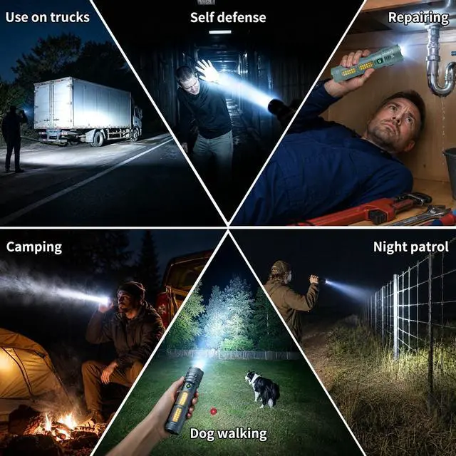 Alt view image 7 of 7 - Rechargeable Flashlights High Lumens, Super Bright Tactical Flashlight 5 Modes, USB-C Charging Battery Powered Led Lights, Heavy Duty Flash Light for Camping,Car,Home,Emergency