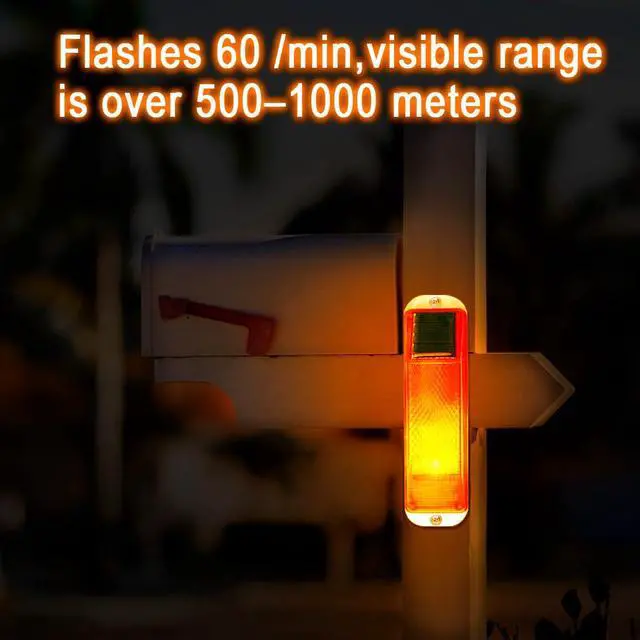 Alt view image 3 of 6 - Solar Strobe Warning Lights, IP54 Waterproof, Red, 4 Pack