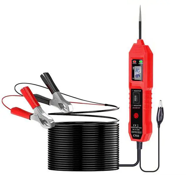 Main image of CT03 Power Circuit Tester, 6-24V DC Test Light Short Circuit, Automotive Component Electrical Polarity Identify Continuity Tester, Overload Protection