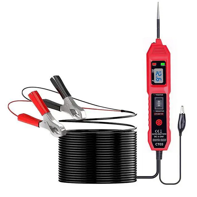 Alt view image 2 of 6 - CT03 Power Circuit Tester, 6-24V DC Test Light Short Circuit, Automotive Component Electrical Polarity Identify Continuity Tester, Overload Protection