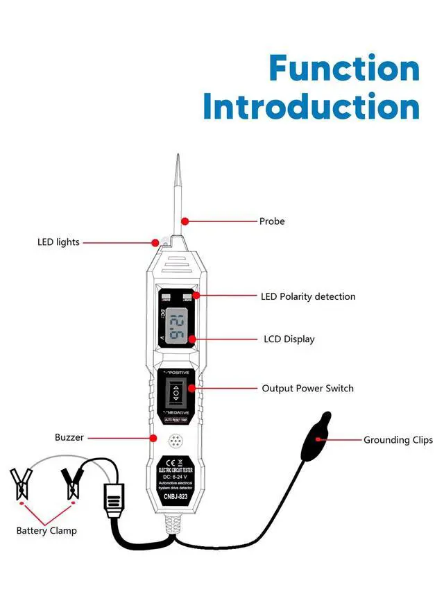 Alt view image 2 of 7 - 6-24V DC Circuit Tester Automotive, Power Circuit Probe Tester