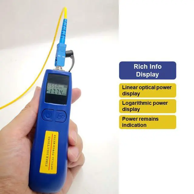 Alt view image 3 of 7 - TL537 Optical Power Meter Fiber Light Meter -70~+10 dBm with 6 Calibrated Wavelengths, FC/SC/ST Universal Interface, 68g Lightweight Fiber Optic Tester for FTTH Splicing & Maintenance