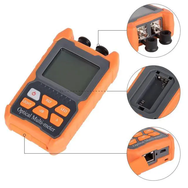 Alt view image 3 of 7 - Mini 4 in 1 Portable Optical Power Meter with Visual Fault Locator 2MV with Network Cable Test Optical Fiber Tester Fiber Optic Power Meter