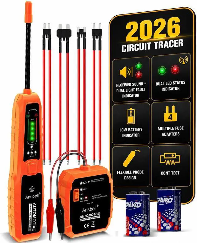 Main image of Automotive Circuit Tracer & Short Open Finder, DC 6-42V Professional Electrical Wire Tracer with Tone Generator, Diagnostic Tool for Cars, Trucks, DIY Repair