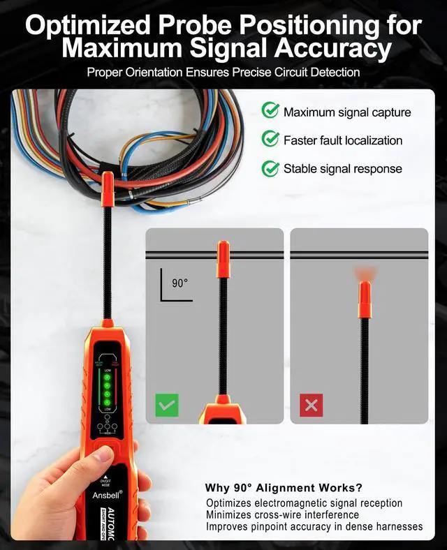 Alt view image 6 of 7 - Automotive Circuit Tracer & Short Open Finder, DC 6-42V Professional Electrical Wire Tracer with Tone Generator, Diagnostic Tool for Cars, Trucks, DIY Repair