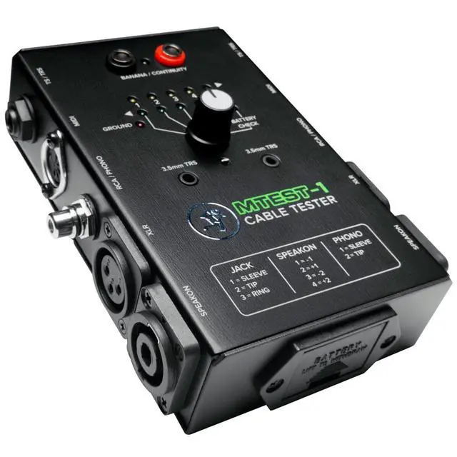 Alt view image 6 of 6 - Cable Tester, 5-Way Switch Battery-Powered Connector Test, Black, (MTest-1)