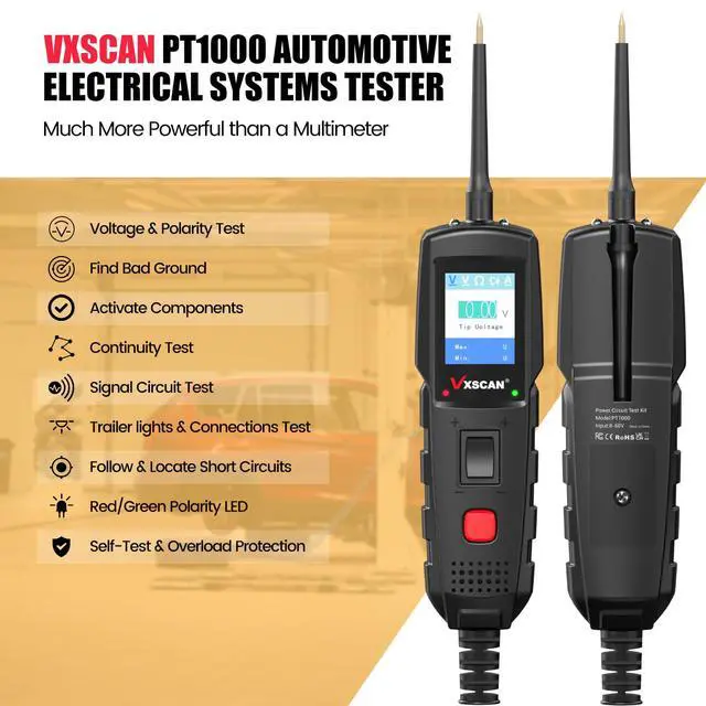 Alt view image 2 of 7 - Automotive Power Circuit Probe Kit, Circuit Tester Breaker Finder Tool, 12/24V Short Open Breaker Circuit Finder Wire Tracer AC/DC Trailer Relay Fuse Test with 20FT Cord