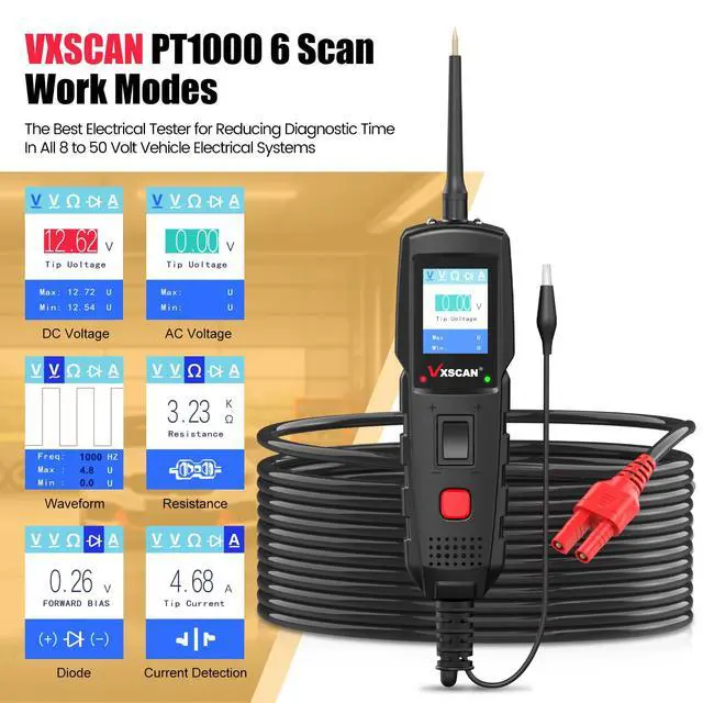 Alt view image 3 of 7 - Automotive Power Circuit Probe Kit, Circuit Tester Breaker Finder Tool, 12/24V Short Open Breaker Circuit Finder Wire Tracer AC/DC Trailer Relay Fuse Test with 20FT Cord