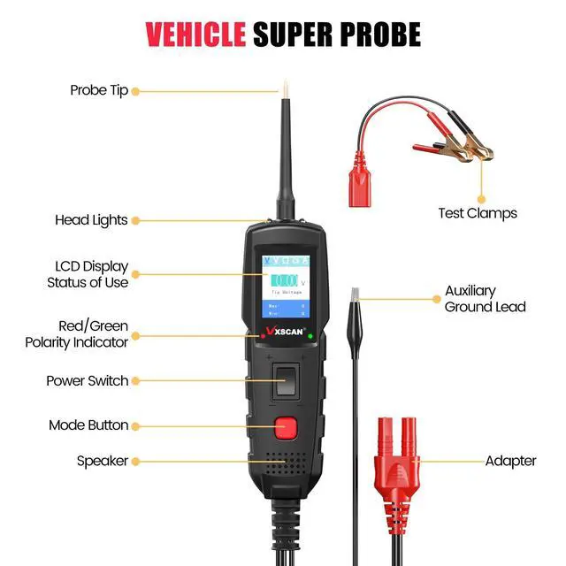Alt view image 7 of 7 - Automotive Power Circuit Probe Kit, Circuit Tester Breaker Finder Tool, 12/24V Short Open Breaker Circuit Finder Wire Tracer AC/DC Trailer Relay Fuse Test with 20FT Cord