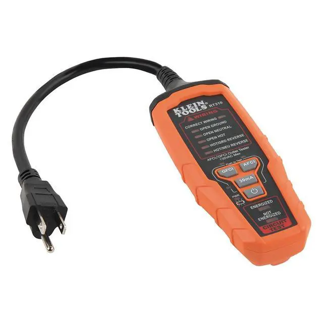 Alt view image 4 of 7 - RT310 Outlet Tester, AFCI and GFCI Receptacle Tester for North American AC Electrical Outlets