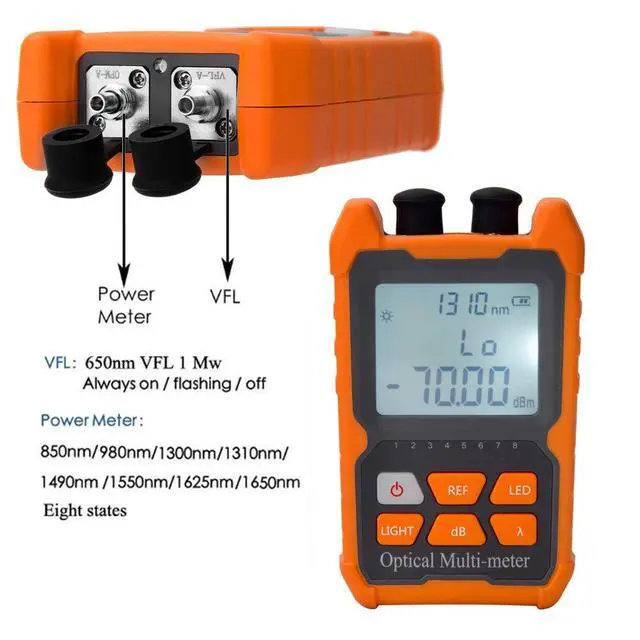 Alt view image 5 of 6 - Fiber Optic Cable Tester Portable Optical Fiber Power Meter FC/SC/ST Universal Interface Integrated OPM, VFL, and RJ45 Functions (OPM-VFL-1)