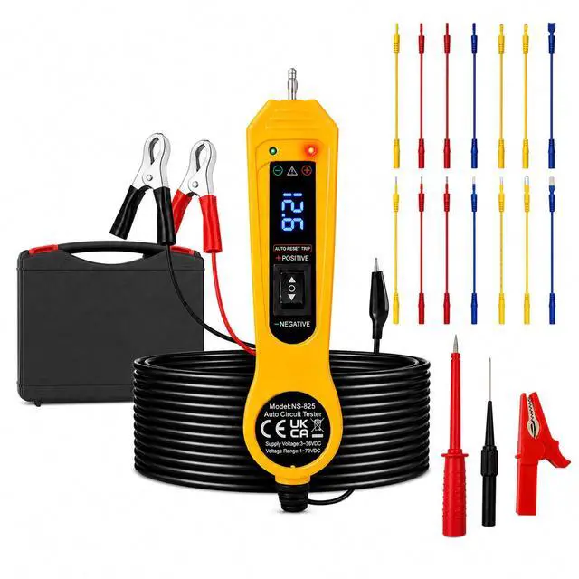 Main image of Automotive Test Light Probe Kit, 3-36V DC Power Circuit Probe Tester with Voltmeter, Auto Electrical Voltage Fuse Continuity Tester Tool with Black Carrying Case