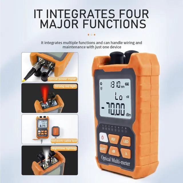 Alt view image 2 of 7 - Portable Fiber Optic Power Meter & Tester with FC/SC/ST Interface,Built-in 2mw Visual Fault Locator (VFL) OPM-VFL-1