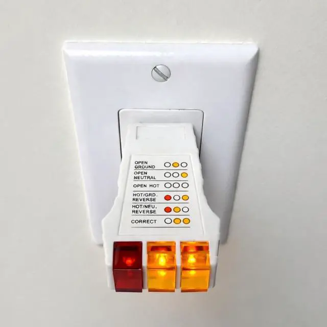 Alt view image 2 of 2 - Outlet Tester for Grounding Products - Test Receptacles & Sockets for Proper Wiring - Simple Tool for Electrical Assessment