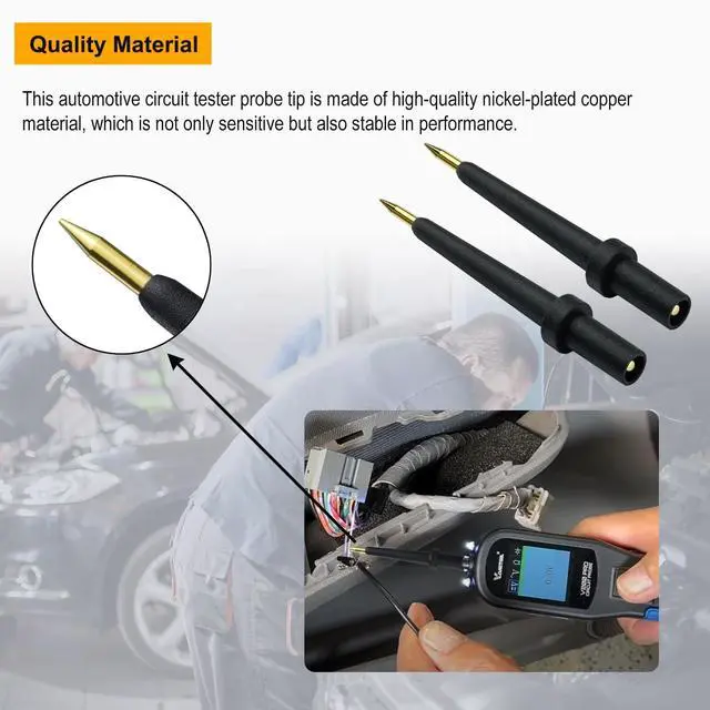 Alt view image 4 of 7 - - 2Pk 4Mm Banana Jack 3 Tip Black (PPTK0024-2),Use for Autel Circuit Tester Power Circuit Probe