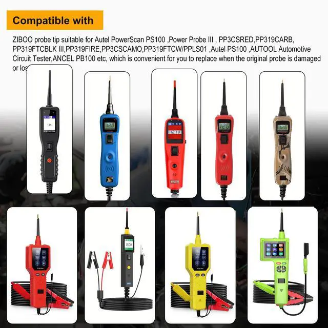 Alt view image 5 of 7 - - 2Pk 4Mm Banana Jack 3 Tip Black (PPTK0024-2),Use for Autel Circuit Tester Power Circuit Probe