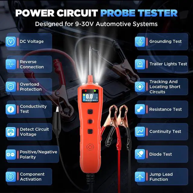 Alt view image 2 of 7 - Power Circuit Probe Tester, 9-30V DC Automotive Short Circuit Finder