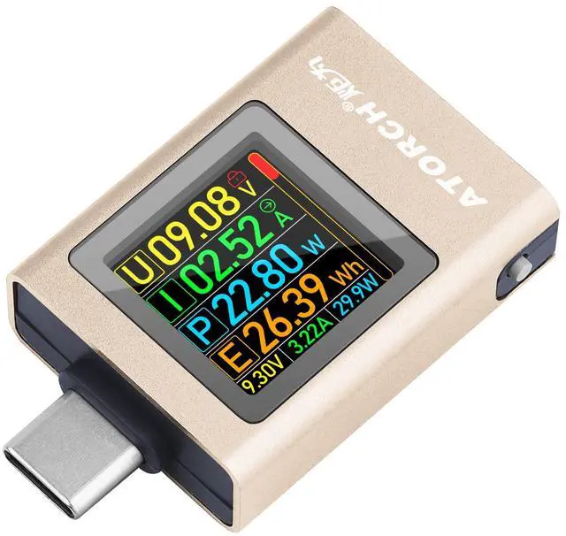 Main image of USB C Power Meter Tester, Multimeter 4.5-50V 0-12A Two-Way Measurement Gravity Sensor Voltage Current Capacity Amp Volt Voltmeter Ammeter Digital Tester for Chargers Power Bank Cable Copper