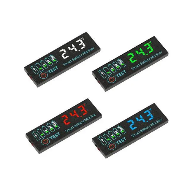 Alt view image 5 of 6 - 2-Pack White LED Battery Voltage Tester Module, 7-55V DC Battery Level Indicator for Lithium/LiFePO4/Lead-Acid Batteries, Custom Voltage Settings, Low Power Backlight
