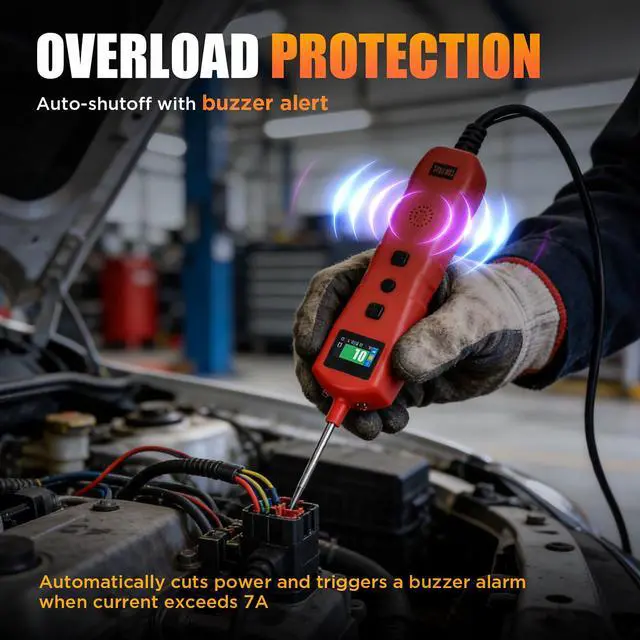 Alt view image 5 of 7 - Power Circuit Probe Tester, 9-30V Test Light Automotive, Car Fuse Tester, Voltage Tester 0.3V-70V, Circuit Breaker Finder, Component Activation Tool