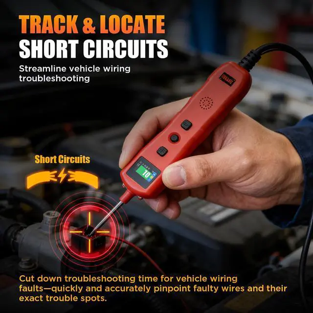 Alt view image 6 of 7 - Power Circuit Probe Tester, 9-30V Test Light Automotive, Car Fuse Tester, Voltage Tester 0.3V-70V, Circuit Breaker Finder, Component Activation Tool