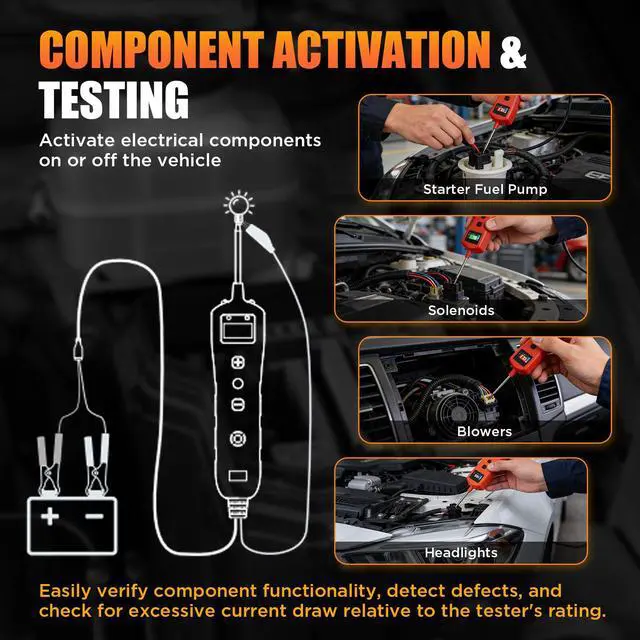 Alt view image 7 of 7 - Power Circuit Probe Tester, 9-30V Test Light Automotive, Car Fuse Tester, Voltage Tester 0.3V-70V, Circuit Breaker Finder, Component Activation Tool