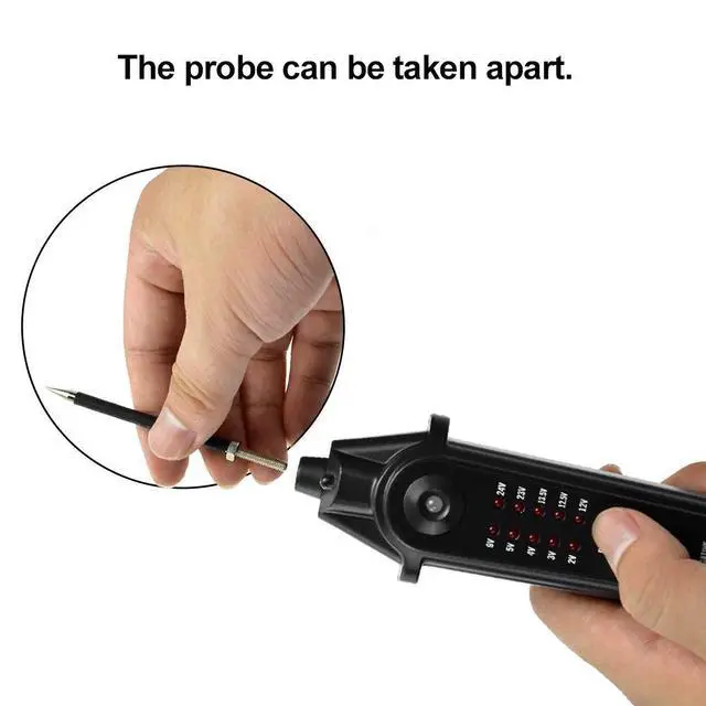 Alt view image 7 of 7 - Automotive Electrical Tester with Voltage Display, 2-24V Digital Circuit Test Tool, Power Short Finder Probe with LCD Screen, Polarity Indicator, 5m Cable for Car DIY Diagnostic Repair