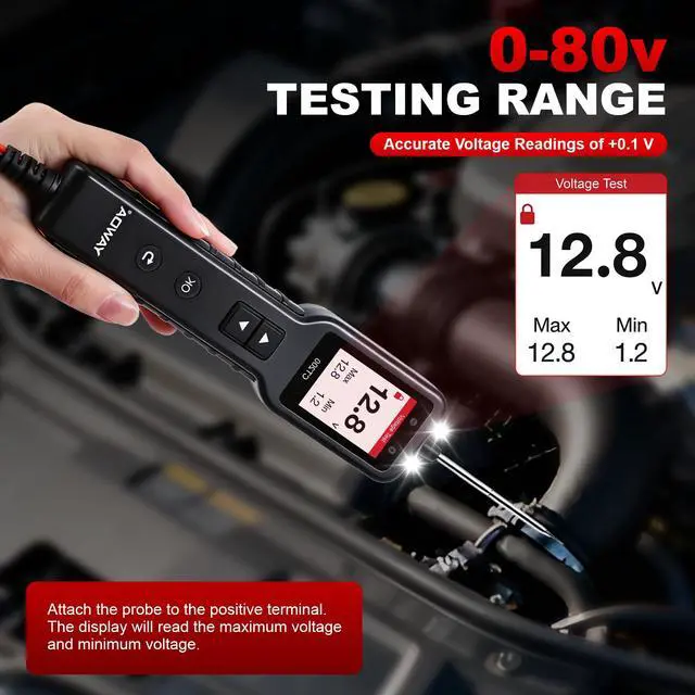 Alt view image 3 of 7 - Power Circuit Probe,Colour screen12-24V DC Car Electrical System Diagnostic Test Tool,Electrical Short Open Breaker Circuit Finderand Component Activatedwith Multimeter Mode