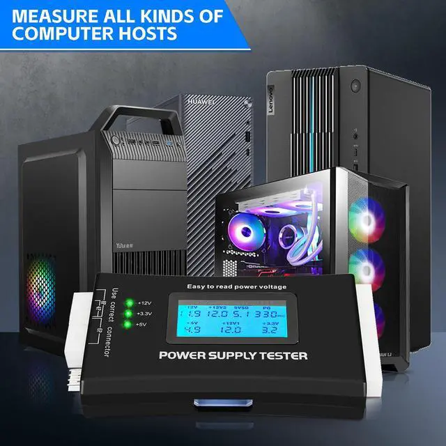 Alt view image 3 of 7 - Computer PC Power Supply Tester, ATX Power Supply Host Inspection Maintenance Tool, PSU Tester, Detect with 20/24 Pin LCD Display for ATX,BTX,ITX,TFX.