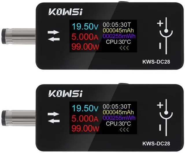 Main image of 2PCS 0.96 Inch TFT HD Digital Display DC 5.5 * 2.5 Interface Tester Voltage Ammeter Power Meter 4~30V 0~12AKWS-DC28