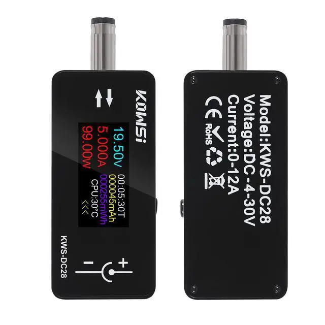 Alt view image 2 of 7 - 2PCS 0.96 Inch TFT HD Digital Display DC 5.5 * 2.5 Interface Tester Voltage Ammeter Power Meter 4~30V 0~12AKWS-DC28